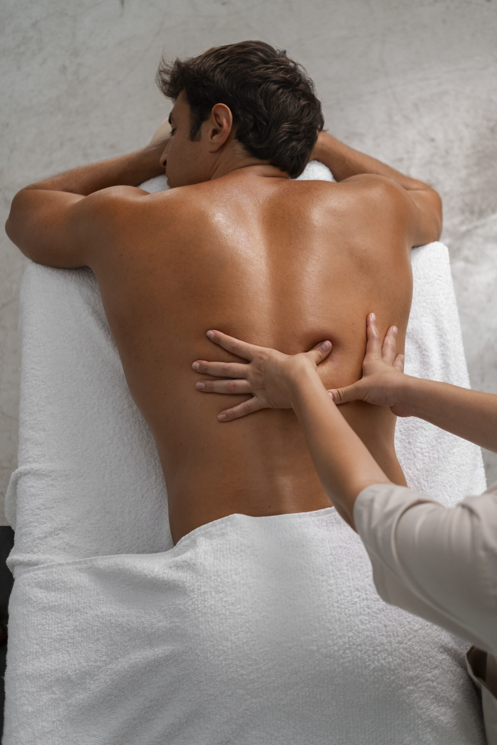 top view man relaxing spa scaled